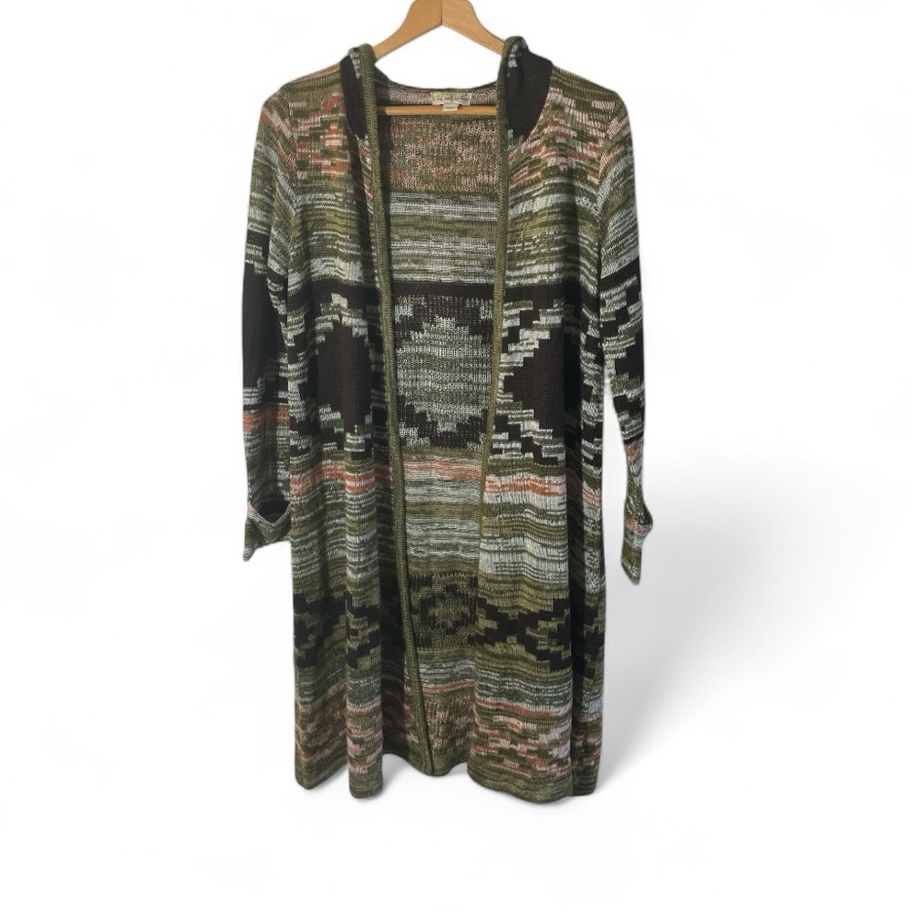 Z1- Tribal Live and Let Live Multicolor Hooded Cardigan